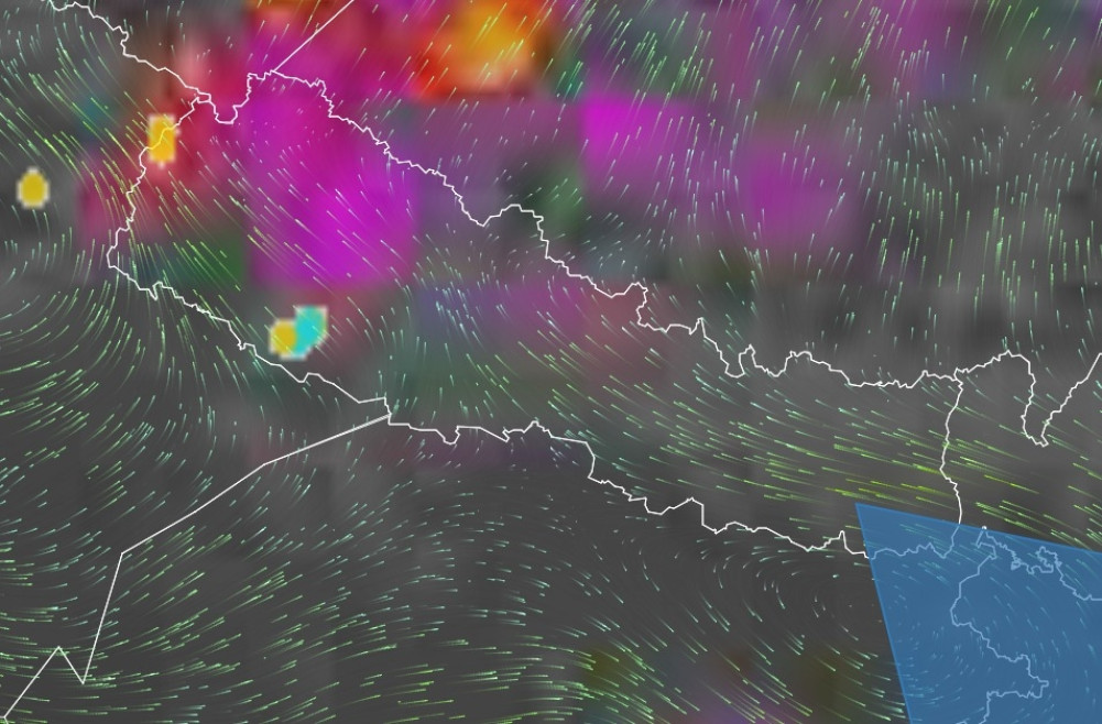 Rain-producing system moving west