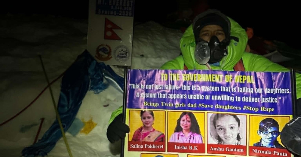 Amrit raises voice against rape from the summit of Mount Everest