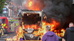 Vehicles and buildings set on fire in Belfast, UK