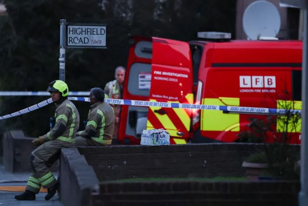 Four ambulances belonging to Jewish volunteers were burned in London, the incident is being investigated.