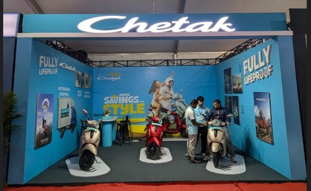 Bajaj Chetak EV on display at NADA's 'Wada Auto Show 2026'