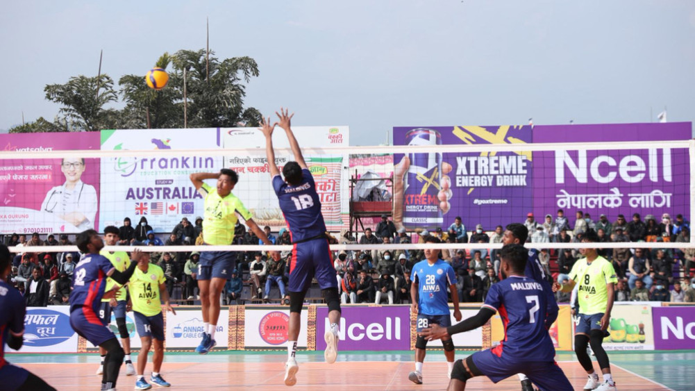 6th Tiger Cup Volleyball: Gandaki's strong performance defeats Maldives