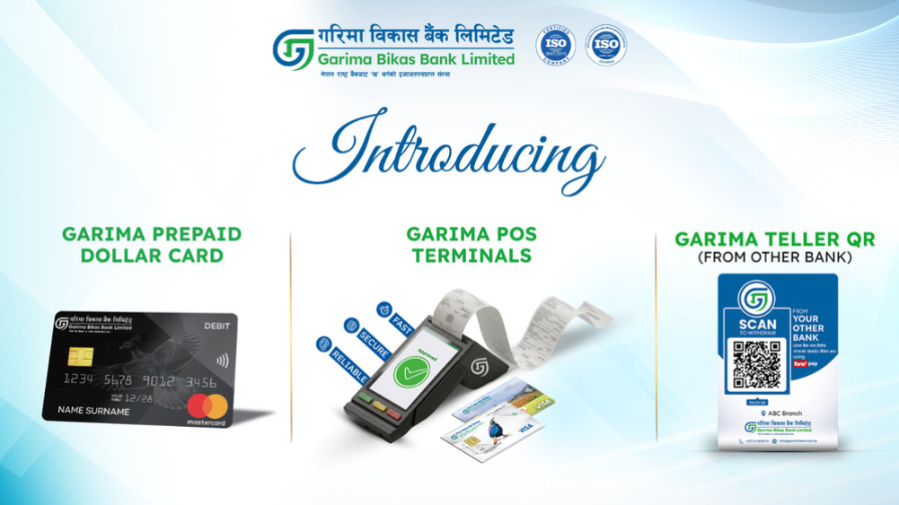 Garima Bikas Bank's three digital banking services together