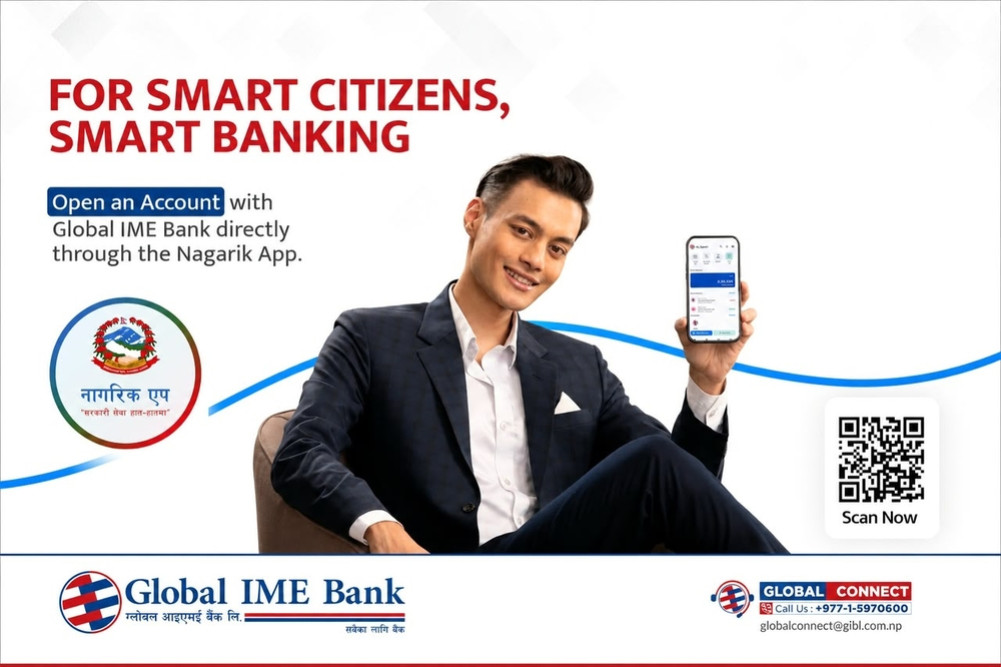 Bank account at Global IME Bank through the Nagarik app