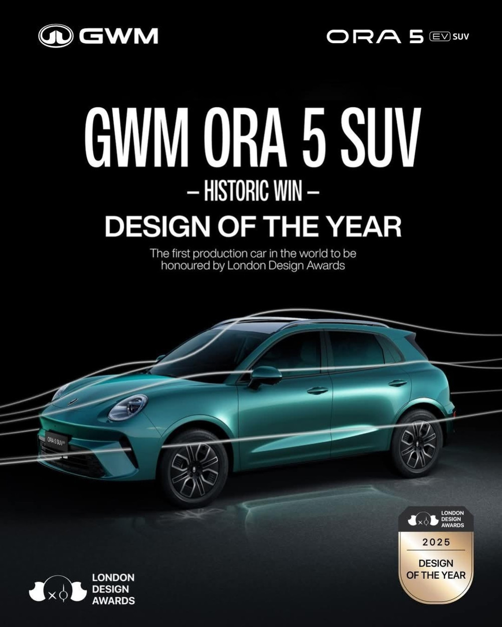 GWM Ora 5 wins Design of the Year award