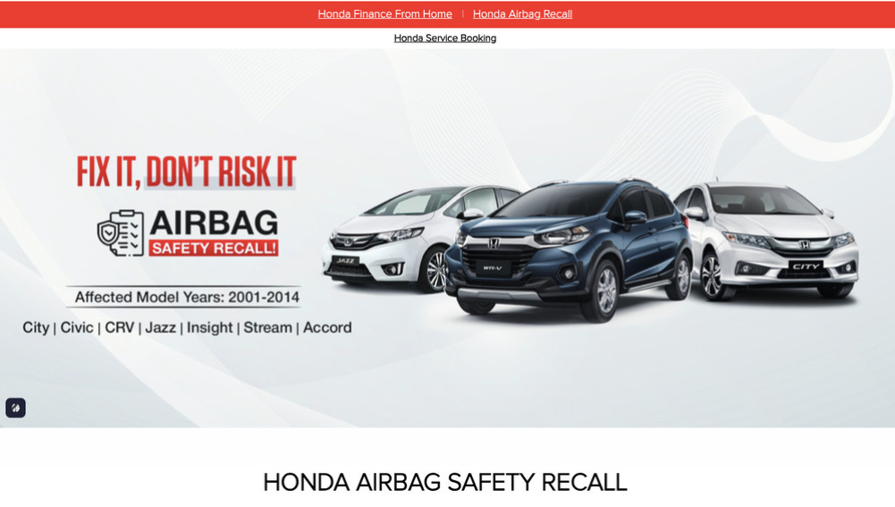Honda's free 'airbag safety recall'