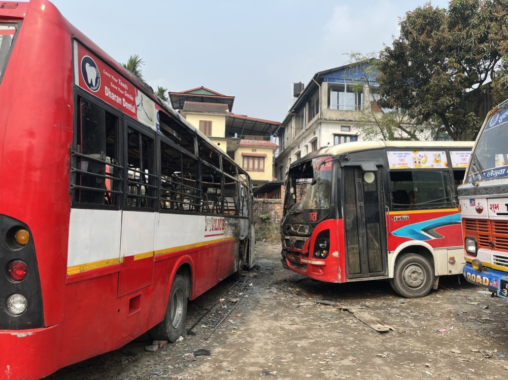 Fire breaks out in buses parked in garage, 3 buses completely burnt down