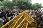 Abhijit Deepke, founder of the Cockroach Janata Party, breaks his hunger strike