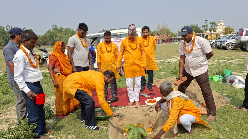 Construction of cricket stadium in Lahan moves forward