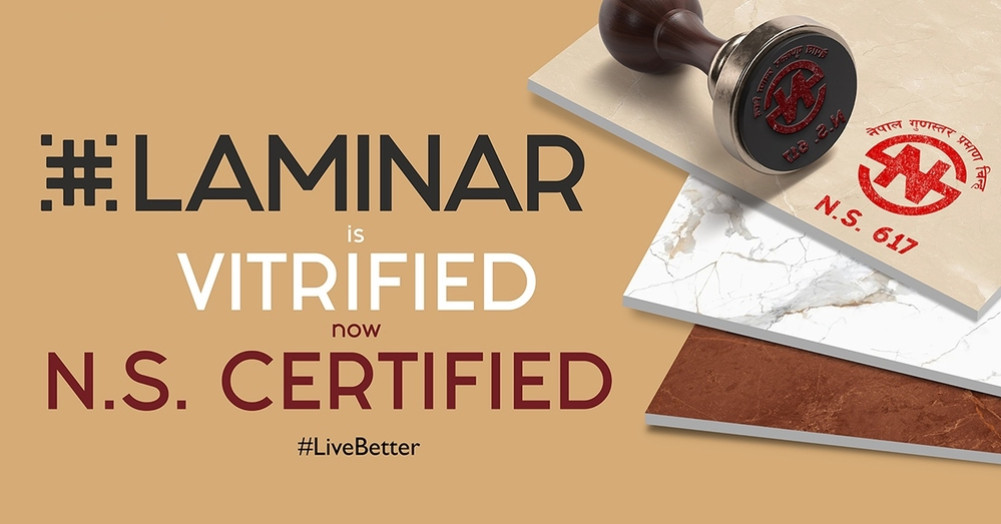Laminar Tiles Receive 'Fully Vitrified Tile' Quality Mark