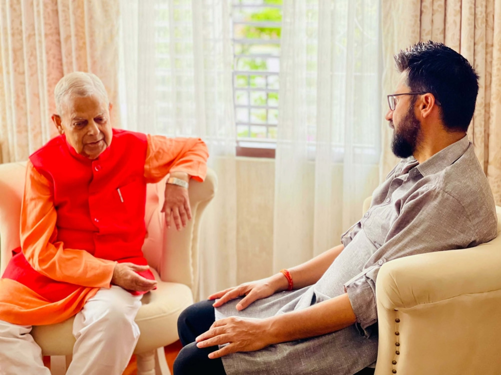 Meeting between RSVP President Lamichhane and National Assembly member Thakur