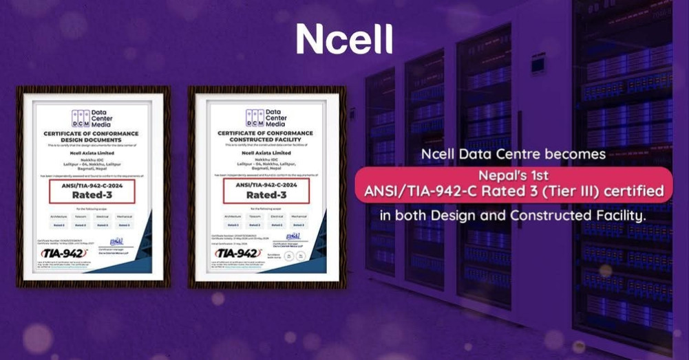 Ncell Data Center receives ANSI/TIA-942-C certification