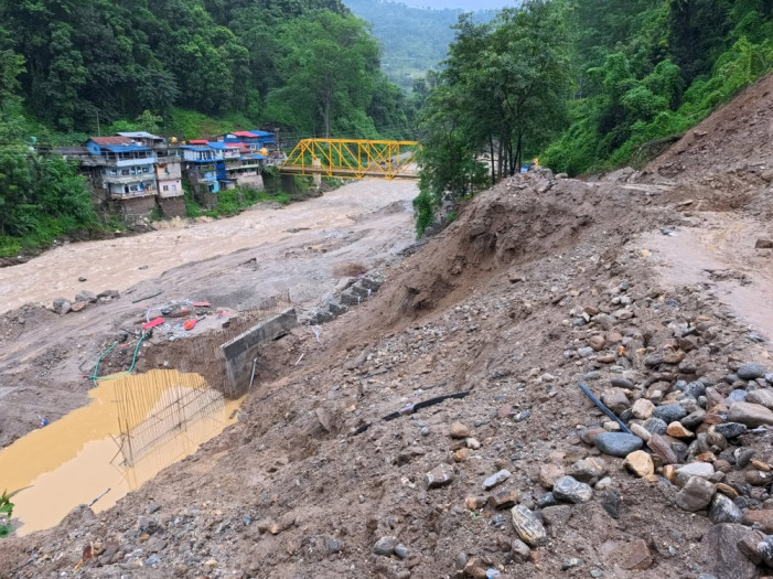 The Rajduwali section of the Mechi Highway has sunk again