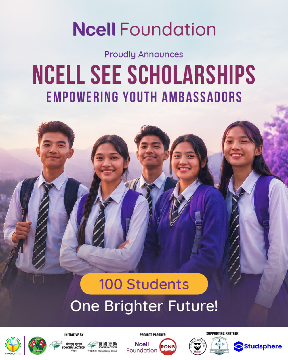 Ncell Foundation scholarships for 100 students