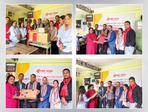NIC Asia Bank donates computers to Bal Vinayak School