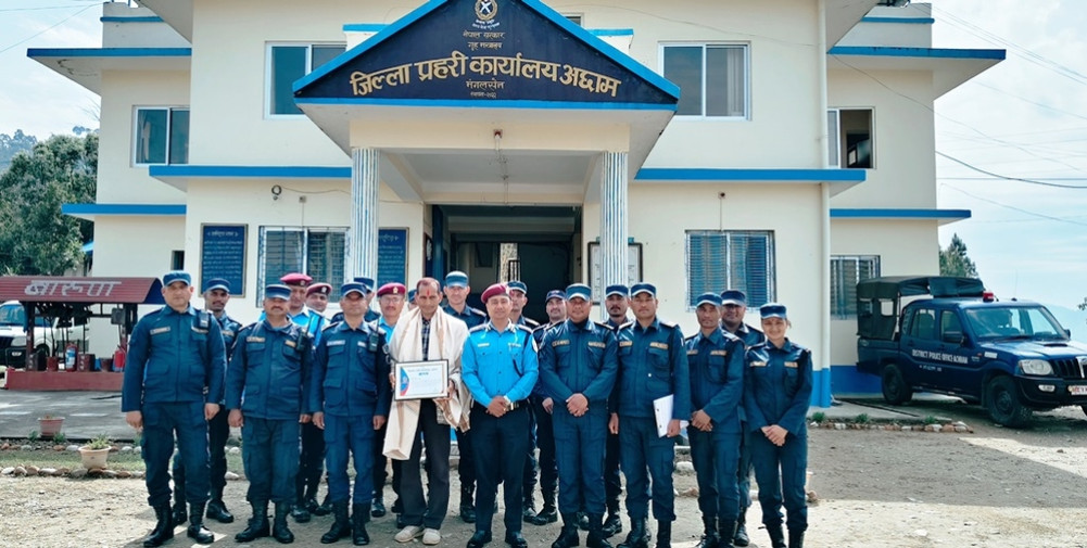 Dhungana, who has been an election policeman for 10 times, honored