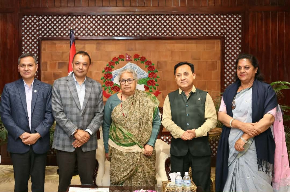 Nepali Congress President Thapa and other office bearers meet with the Prime Minister
