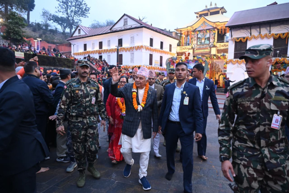 President Poudel visits Pashupatinath Temple