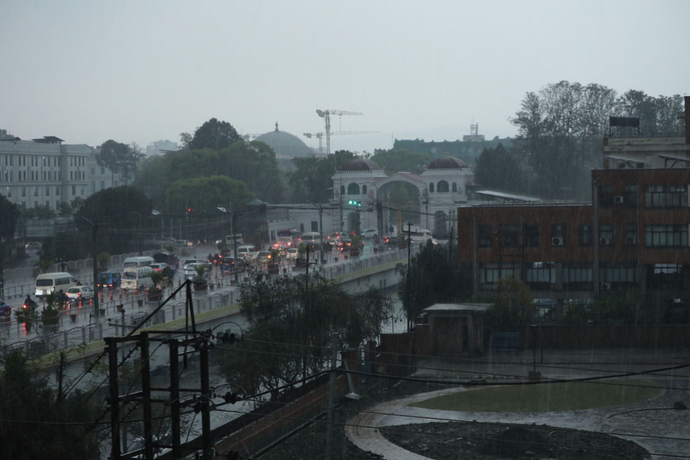 A company plane bound for Delhi was turned back due to bad weather.