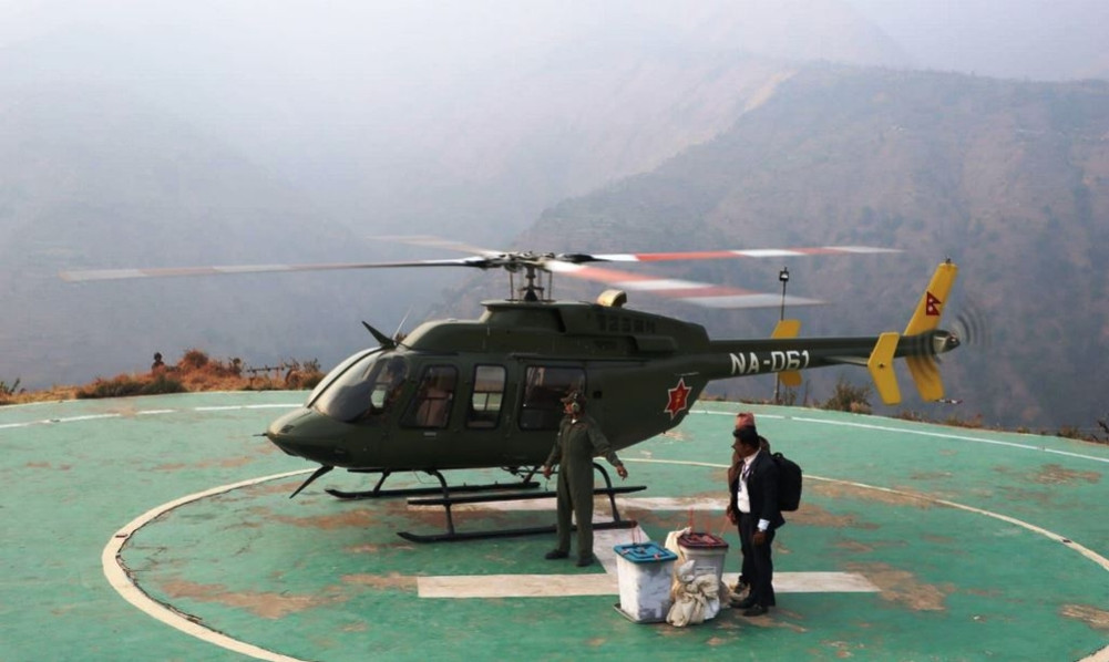 53 percent voting in Rukum East, ballot boxes for 3 locations being brought in by helicopter