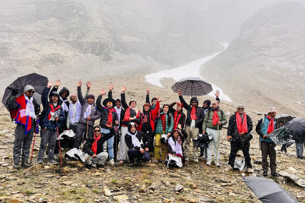 Executive meeting at the base camp of Saipal Himal