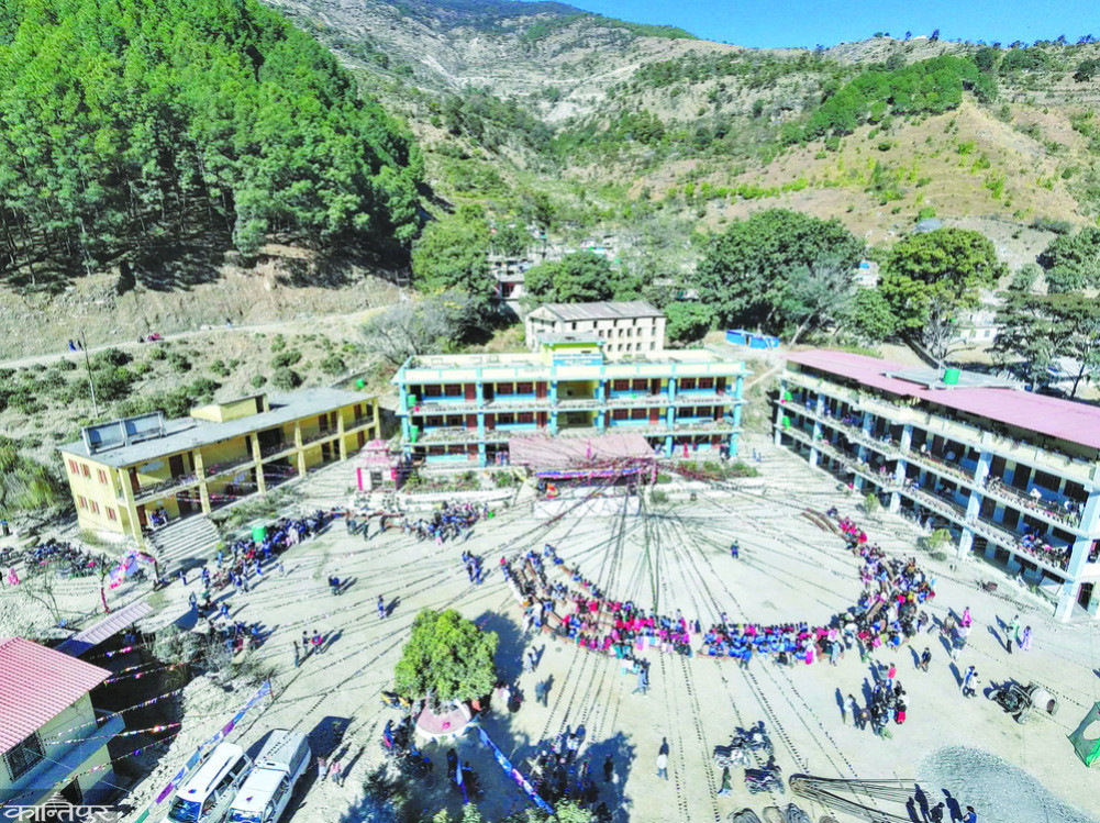 The number of community schools is decreasing, while the number of government hospitals is increasing.