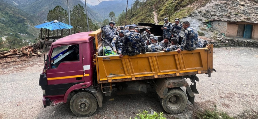 A team of security personnel headed towards Lampata, Bajura.