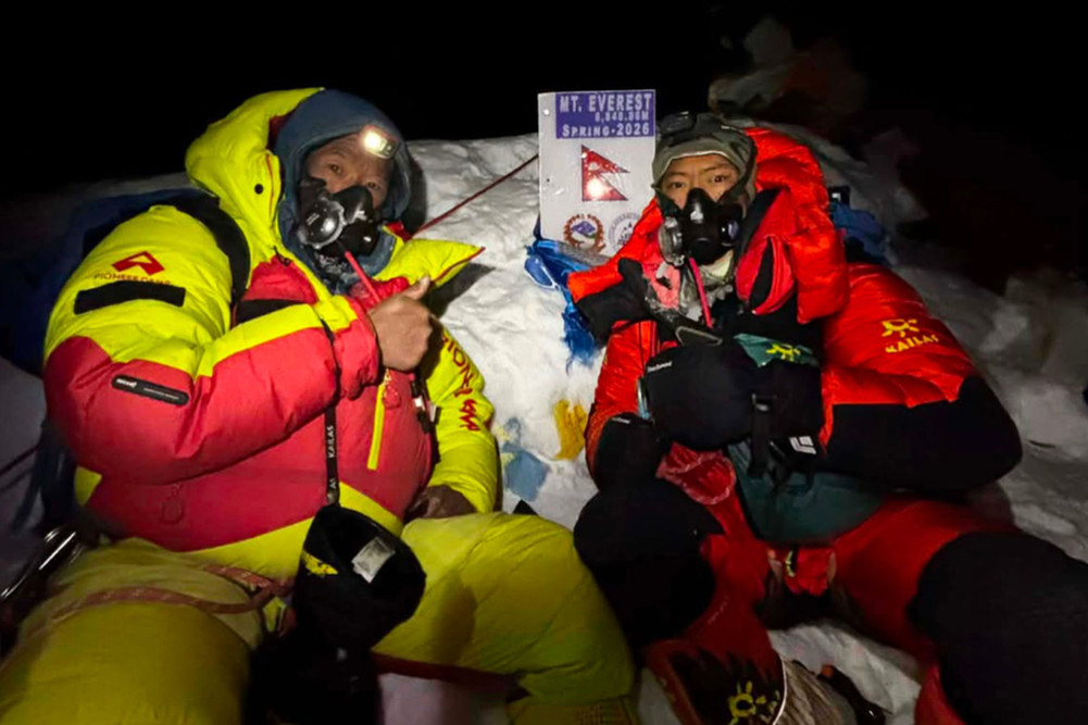 Father-son team sets historic record on Everest, climbing together twice in one season