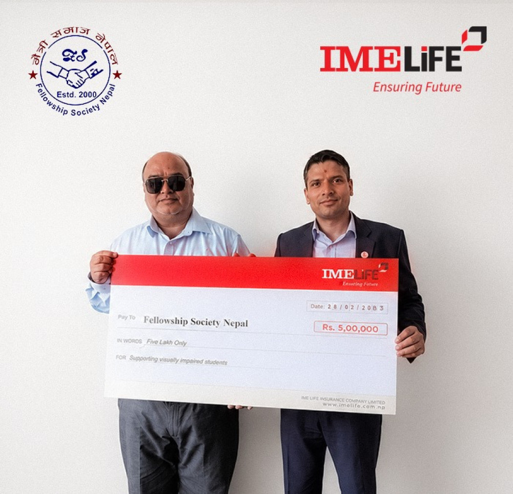 IME Life Insurance with a visually impaired student