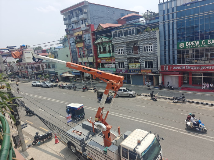 Electrical repair work begins on existing lines